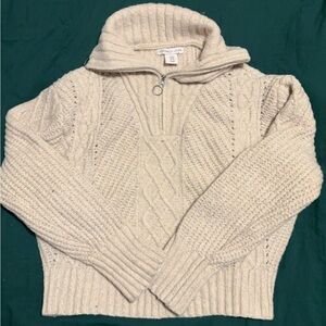 Sincerely Jules cream knit 1/4 zip sweater